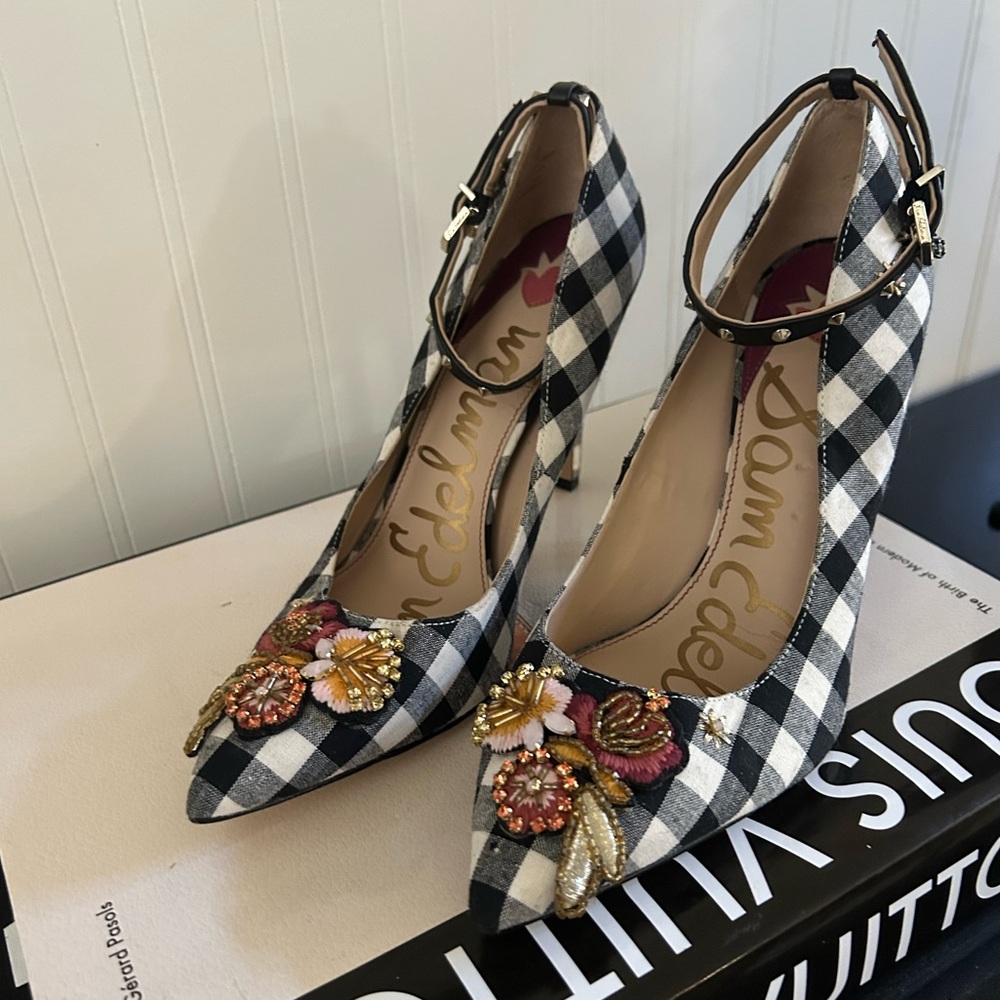Sam Edelman hermione 3 Black and White Checkered Heels - Picture 7 of 16